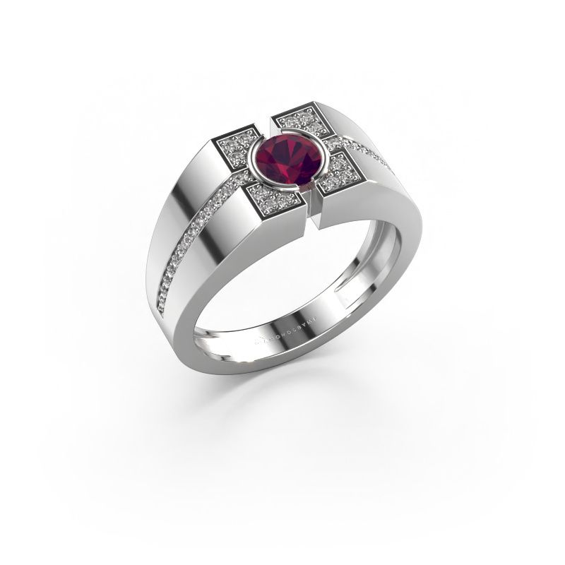 Herren ring Thijmen 950 Platin Rhodolit 5 mm