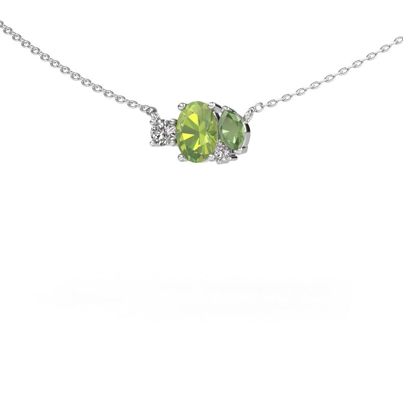 Pendentif Frauke OVL 585 or blanc péridot 7x5 mm