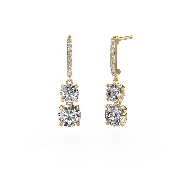 Drop earrings Tanja 2 585 gold diamond 4.56 crt