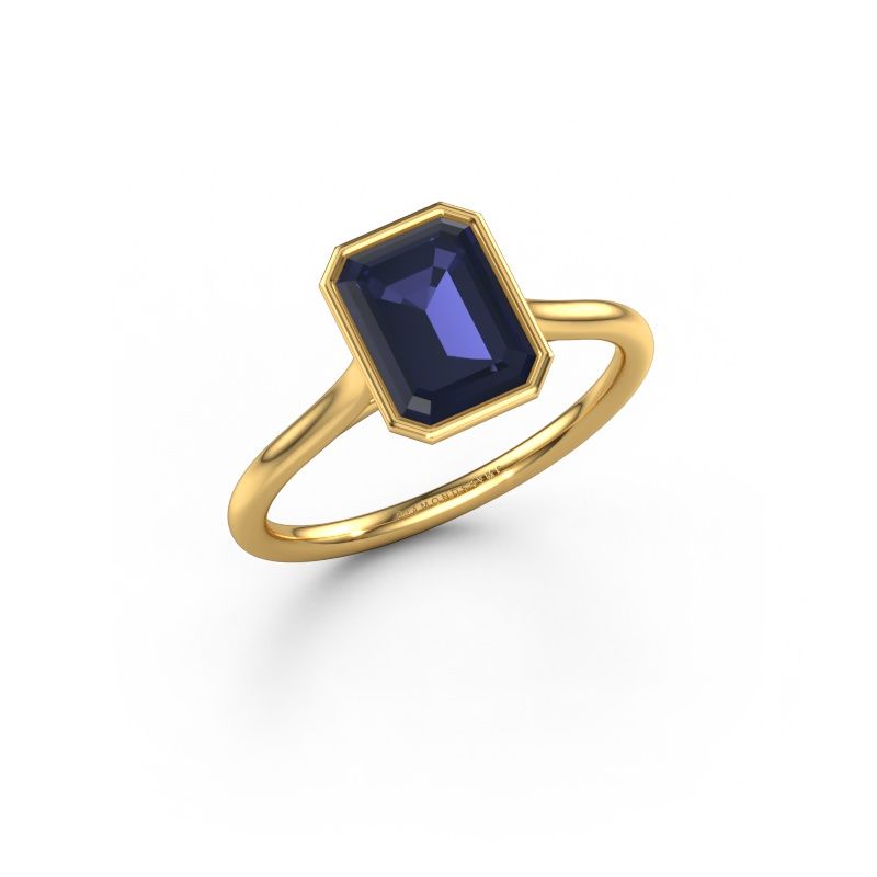 Engagement ring Lavon EME 585 gold sapphire 8x6 mm