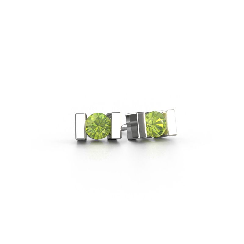 Ohrsteckers Lieve 950 Platin Peridot 3.7 mm