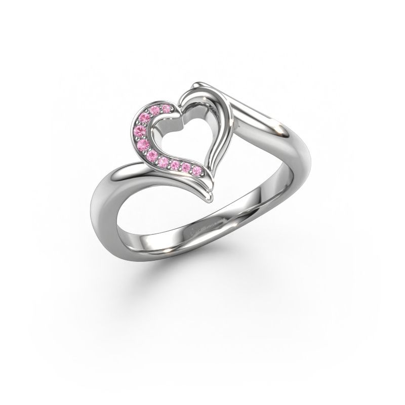 Ring Katlyn 585 Weißgold Pink Saphir 0.8 mm
