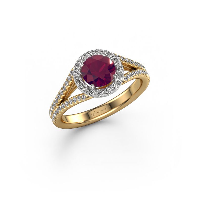 Verlovingsring Verla rnd 2 585 goud rhodoliet 6.5 mm