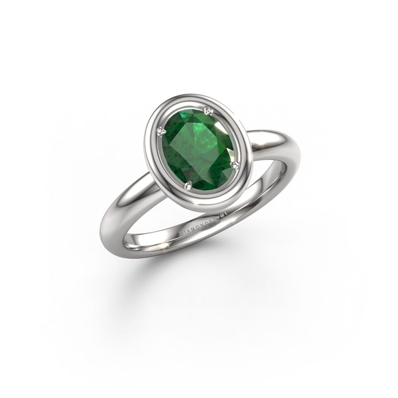 Verlobungsring Noa OVL 950 Platin Smaragd 8x6 mm