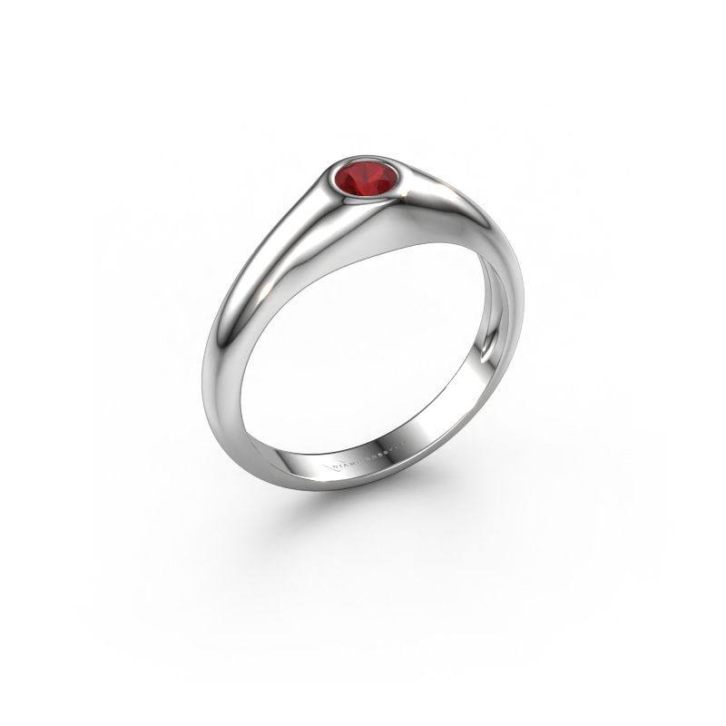 Pinky ring Thorben 585 white gold ruby 5 mm