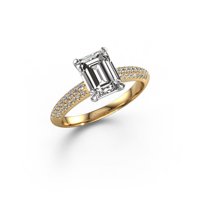 Verlovingsring Morane EME 585 goud zirkonia 8x6 mm