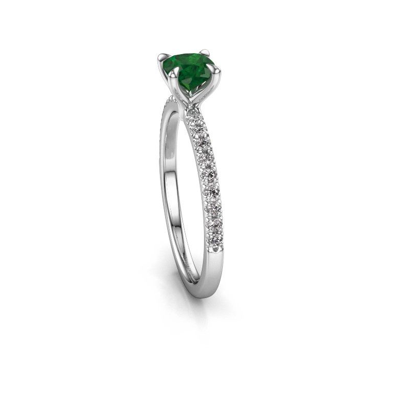 Image of Engagement Ring Crystal Cus 2<br/>585 white gold<br/>Emerald 5 mm