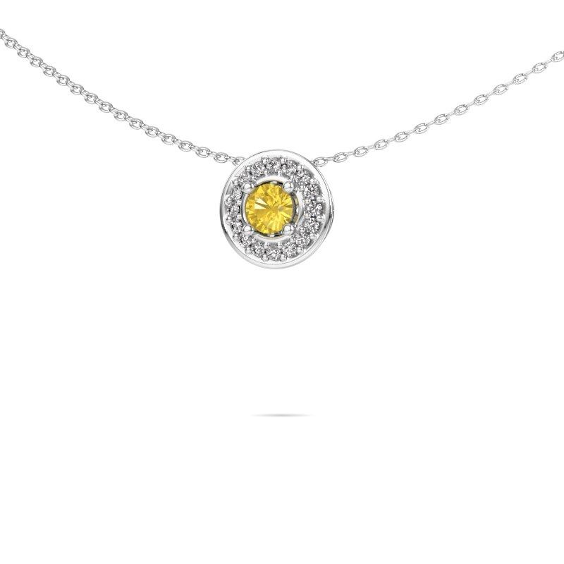 Pendentif Agaat 585 or blanc saphir jaune 4 mm