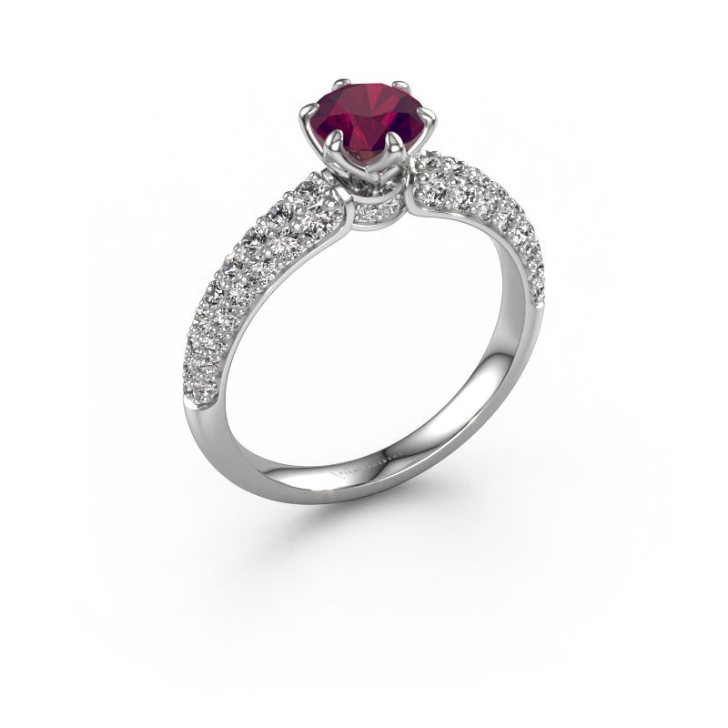 Engagement ring Meryl 950 platinum rhodolite 5.7 mm