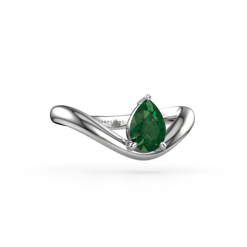 Engagement ring Femke PER 950 platinum emerald 7x5 mm