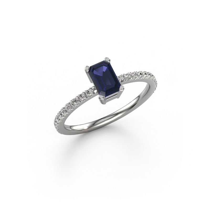 Verlobungsring Denita 2 EME 950 Platin Saphir 6x4 mm