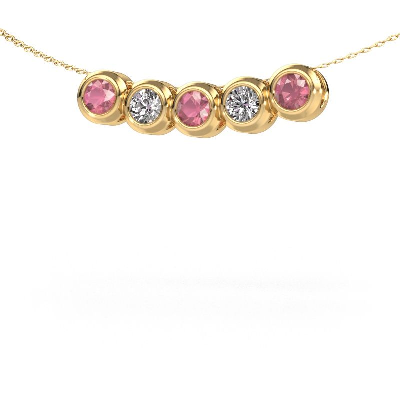 Necklace Kim 5 585 gold tourmaline pink 4 mm