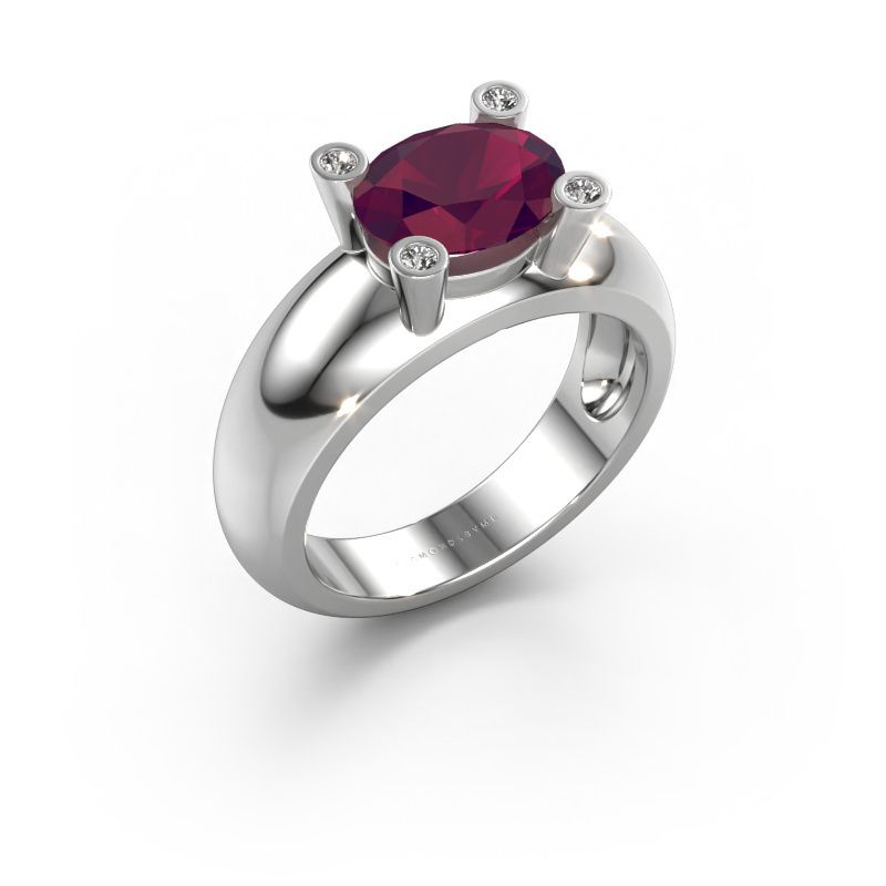 Ring Tamara OVL 585 white gold rhodolite 9x7 mm