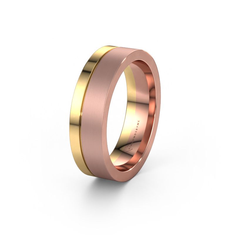 Trouwring WH0327M16B 585 rosé goud ±6x2 mm