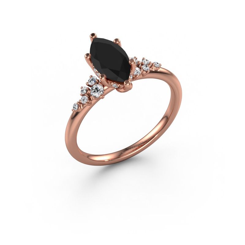 Bague de fiançailles Emma MRQ 585 or rose diamant noir 1.365 crt