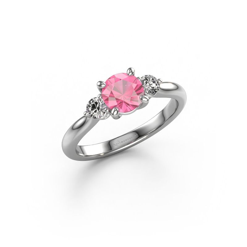 Engagement ring Lieselot RND 950 platinum pink sapphire 6.5 mm