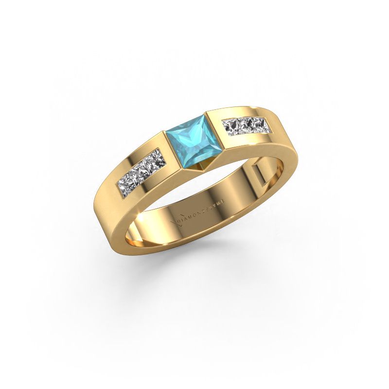 Engagement ring Arlena 2 585 gold blue topaz 4 mm