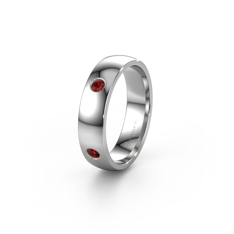 Bague de mariage WH0104L25AP 950 platine grenat 2.5 mm ±5 x 1,7 mm