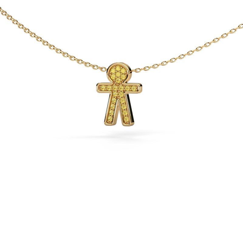 Anhänger Boy 585 Gold Gelb Saphir 1 mm