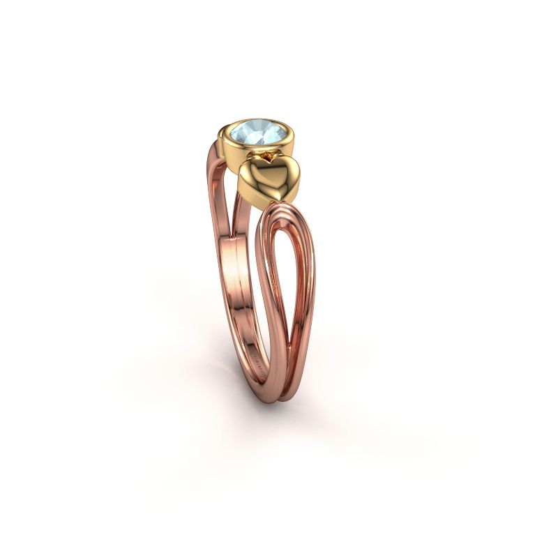 Afbeelding van Ring Lorrine<br/>585 rosé goud<br/>Aquamarijn 4 mm