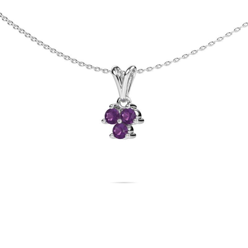 Pendentif Shirlee 950 platine améthyste 3 mm