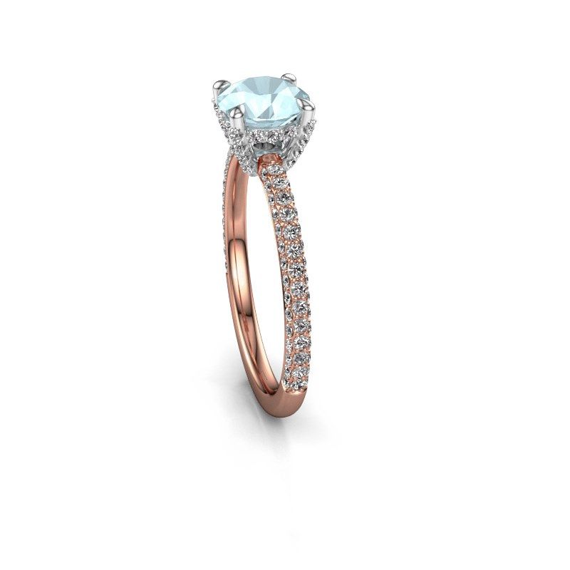 Image of Engagement ring saskia rnd 2<br/>585 rose gold<br/>Aquamarine 6.5 mm