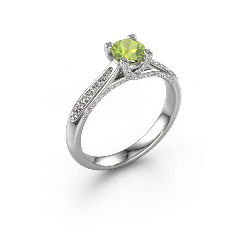 Engagement ring Mia 3 950 platinum peridot 5 mm