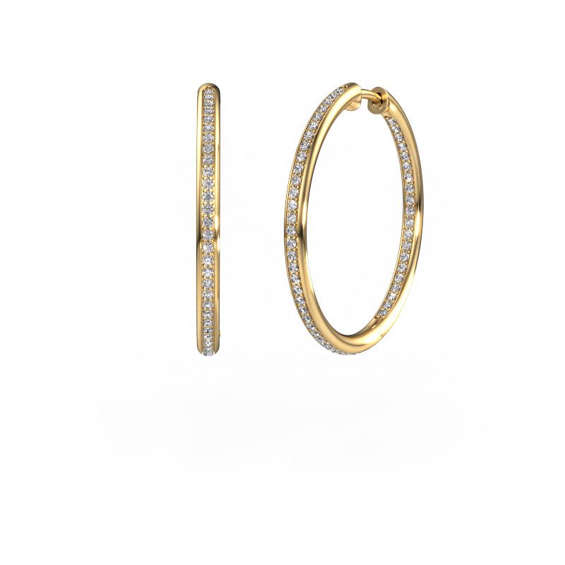 Hoop earrings Sina 25mm 585 gold lab-grown diamond 0.71 crt