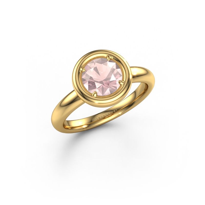 Engagement ring Noa RND 585 gold morganite champagne 6.8 mm