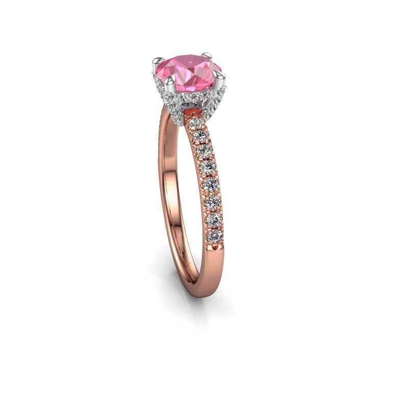 Image of Engagement ring saskia rnd 1<br/>585 rose gold<br/>Pink sapphire 6.5 mm