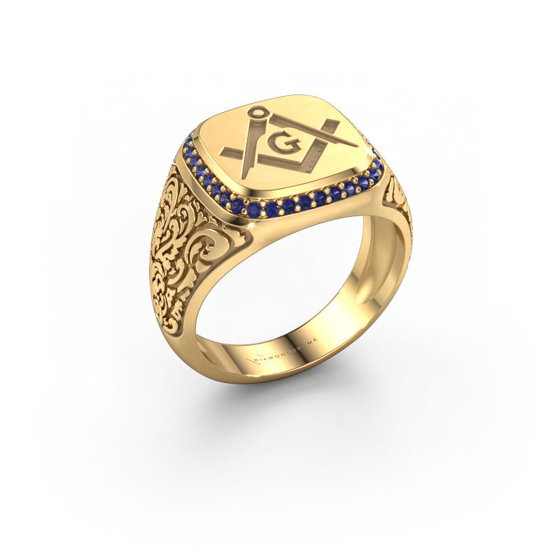 Herrring Johan 2 585 gult guld safir 1.2 mm