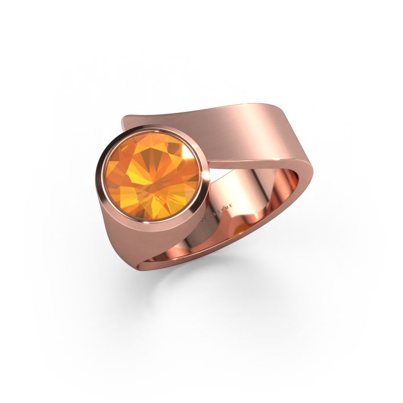Ring Nakia 585 rosé goud citrien 8 mm