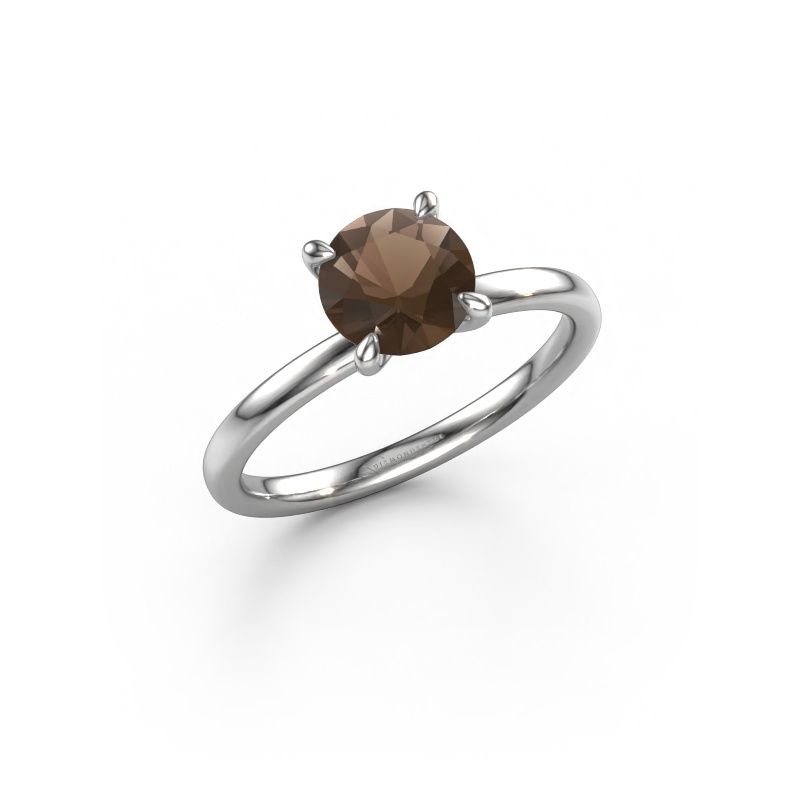 Verlobungsring Crystal RND 1 950 Platin Rauchquarz 6.8 mm