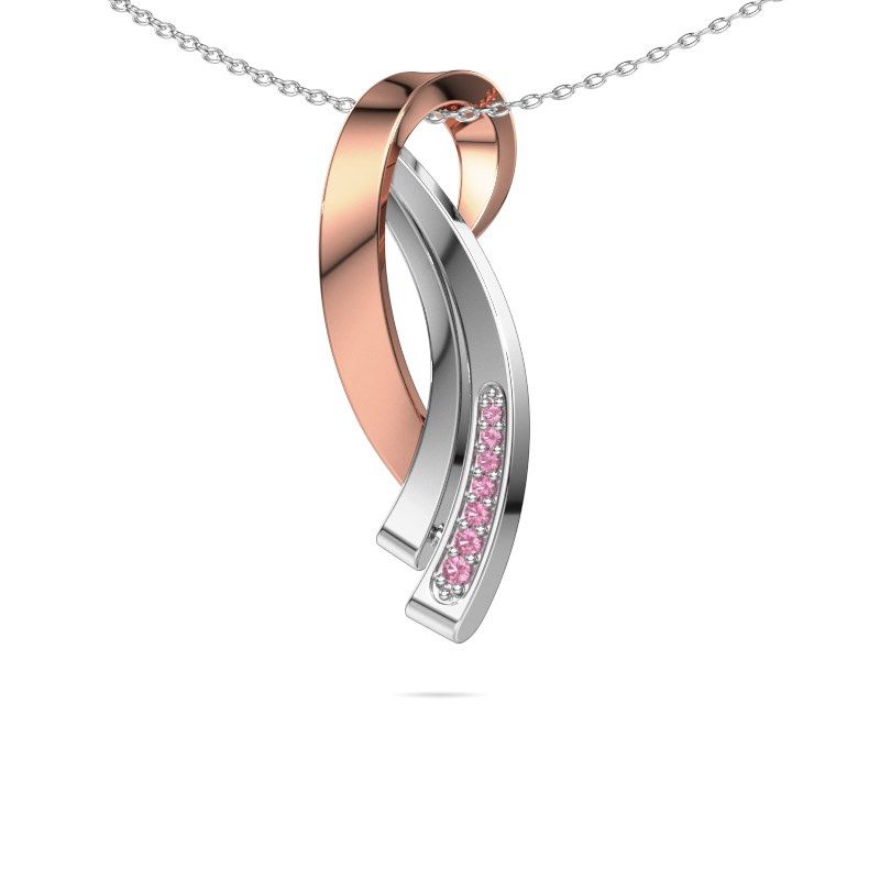 Pendentif Lida 585 or rose saphir rose 1 mm