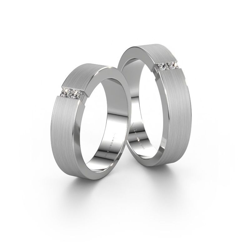 Eheringe set WH2136LM15E ±5x2.6 mm 14 Karat Weißgold Diamant 0.05 crt