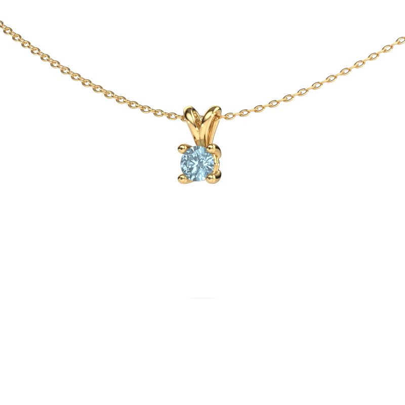 Pendant Sam RND 585 gold blue lab grown diamond 5 mm