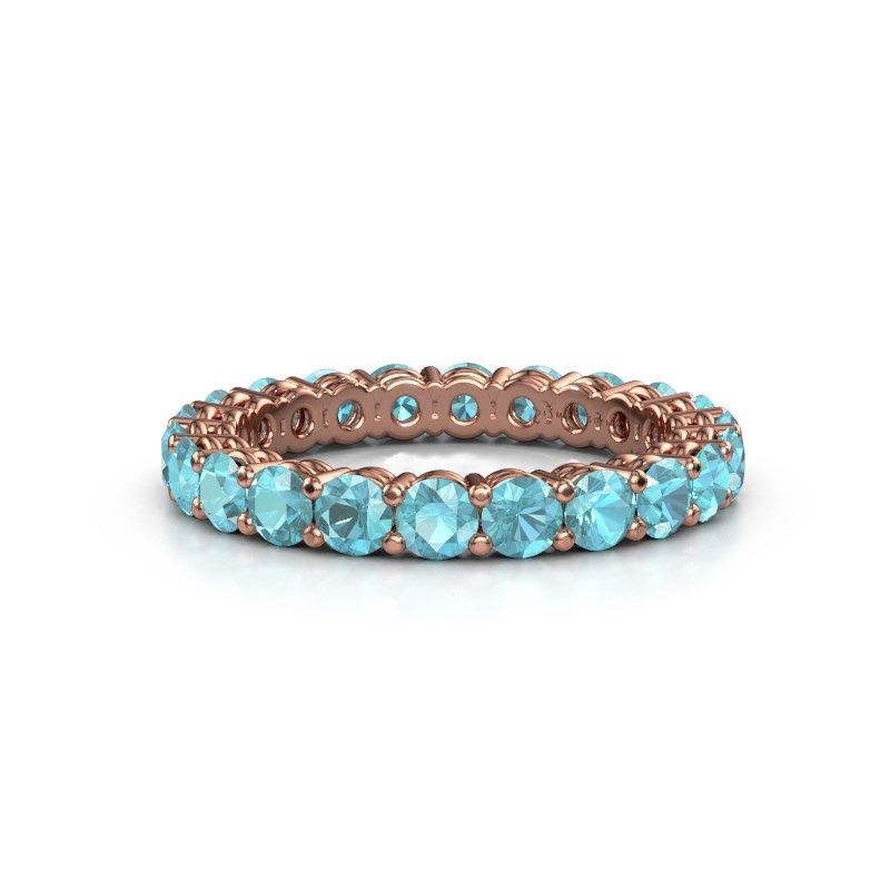 Image of Stackable ring Michelle full 3.0 585 rose gold blue topaz 3 mm