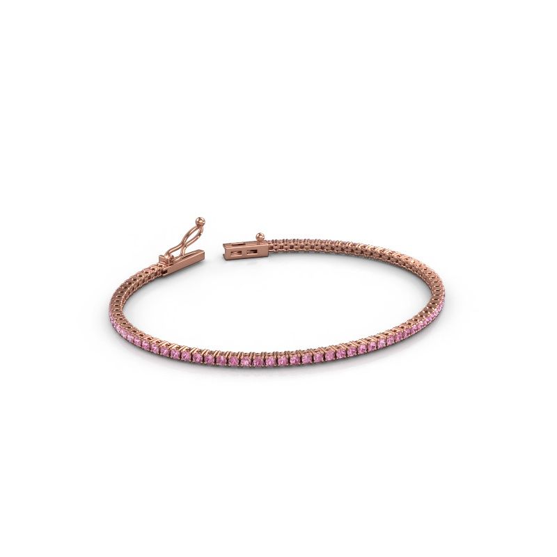 Bracelet tennis Shirley 1.8 585 saphir rose or rose 1.8 mm