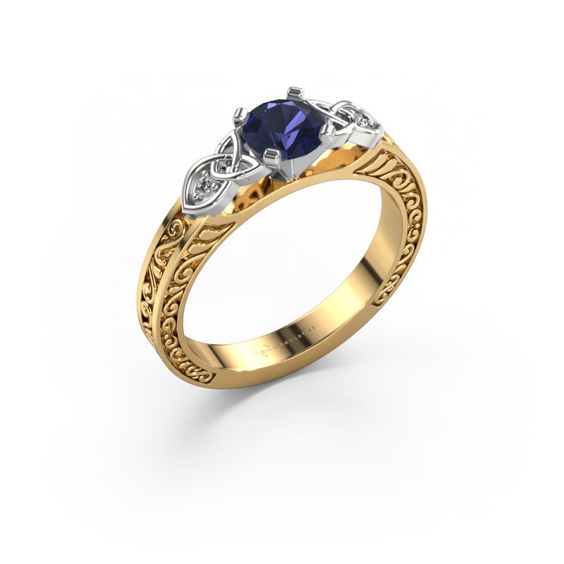 Verlobungsring Gillian 585 Gold Saphir 5 mm
