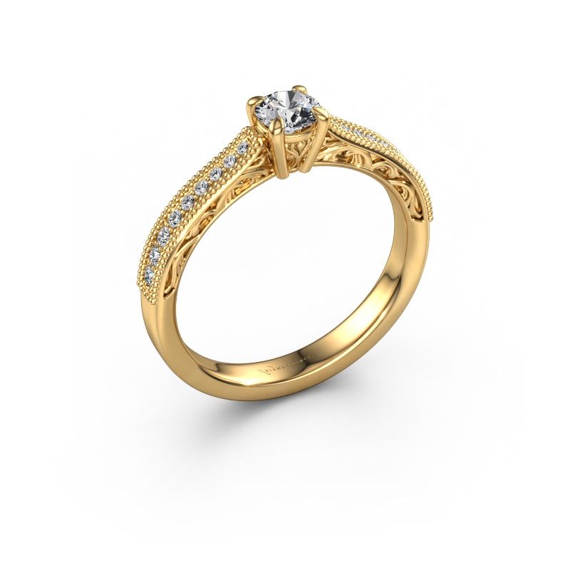 Engagement ring Shonta RND 585 gold lab grown diamond 0.434 crt