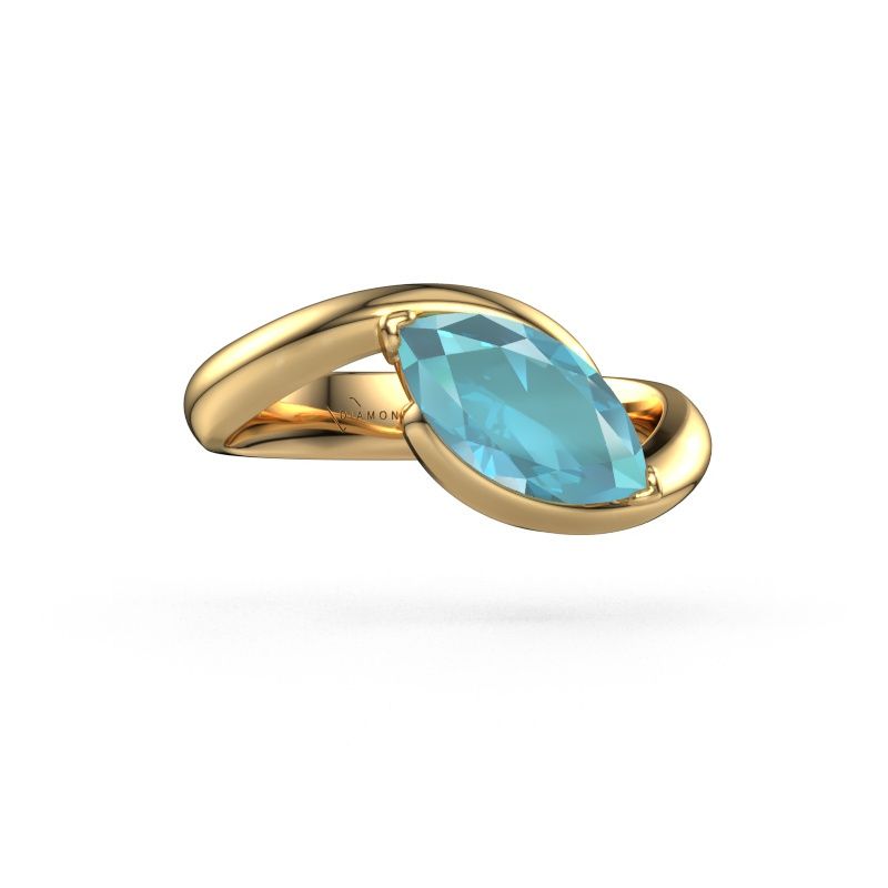 Verlobungsring Aida MRQ 585 Gold Blau Topas 11x5.5 mm