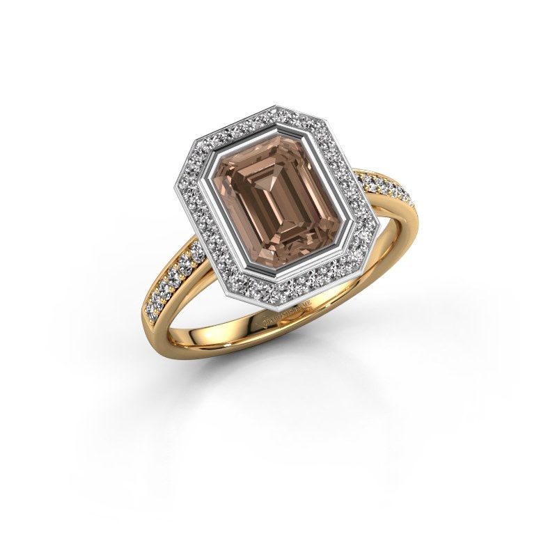 Afbeelding van Verlovingsring Noud 2 EME<br/>585 goud<br/>bruine diamant 2.104 crt