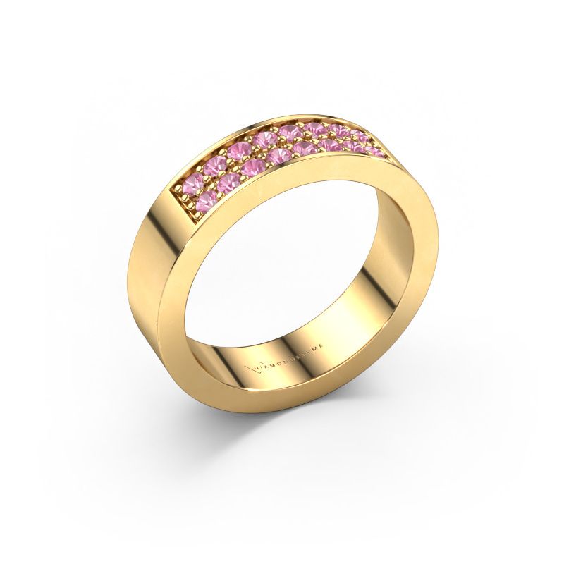 Aanschuifring Catharina 5 585 goud roze saffier 1.7 mm