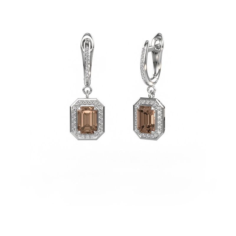 Oorhangers Dodie 2 950 platina bruine diamant 2.045 crt