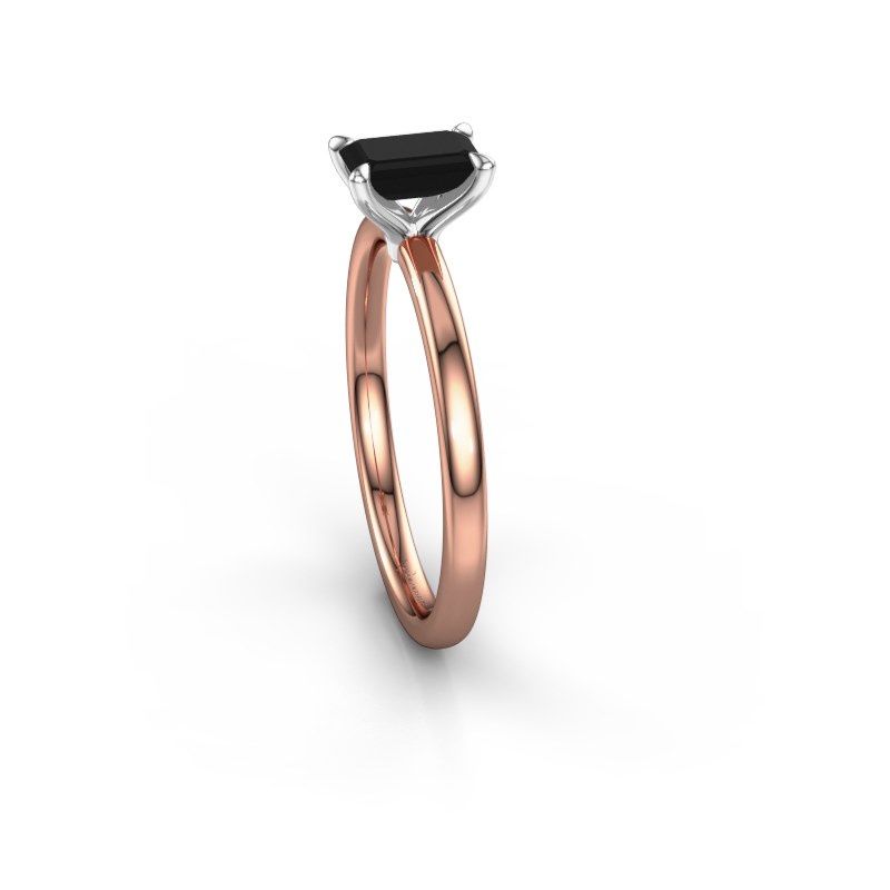 Afbeelding van Verlovingsring Crystal EME 1 585 rosé goud zwarte diamant 0.84 crt