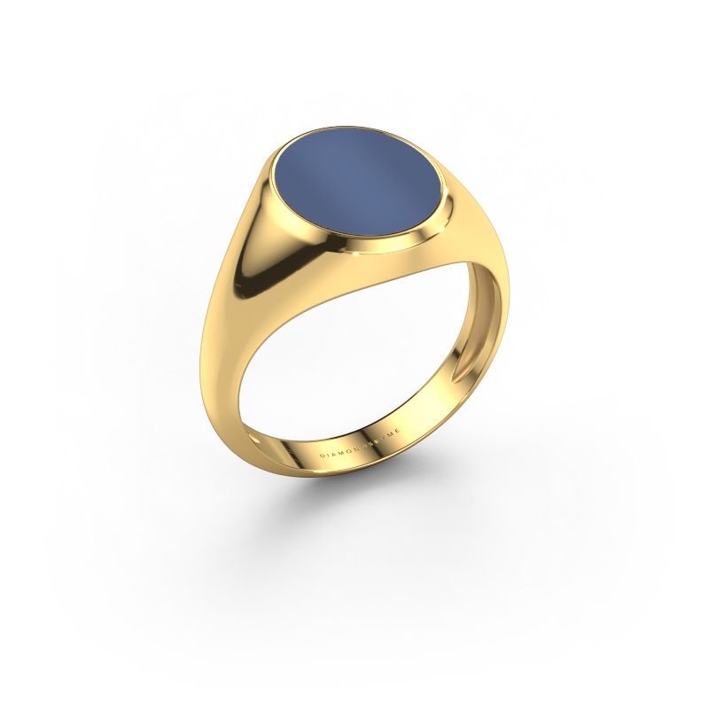 Signet ring Herman 2 light 585 gold blue sardonyx 12x10 mm
