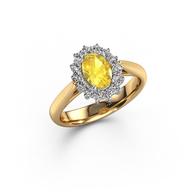 Verlobungsring Margien 1 585 Gold Gelb Saphir 7x5 mm