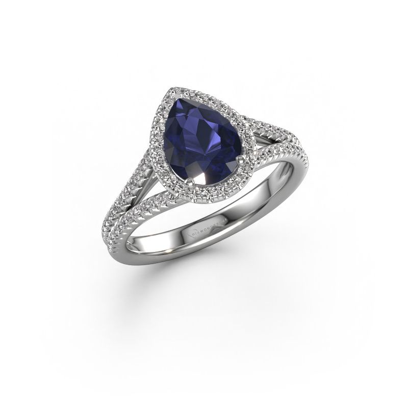 Engagement ring Verla pear 2 950 platinum sapphire 8x6 mm