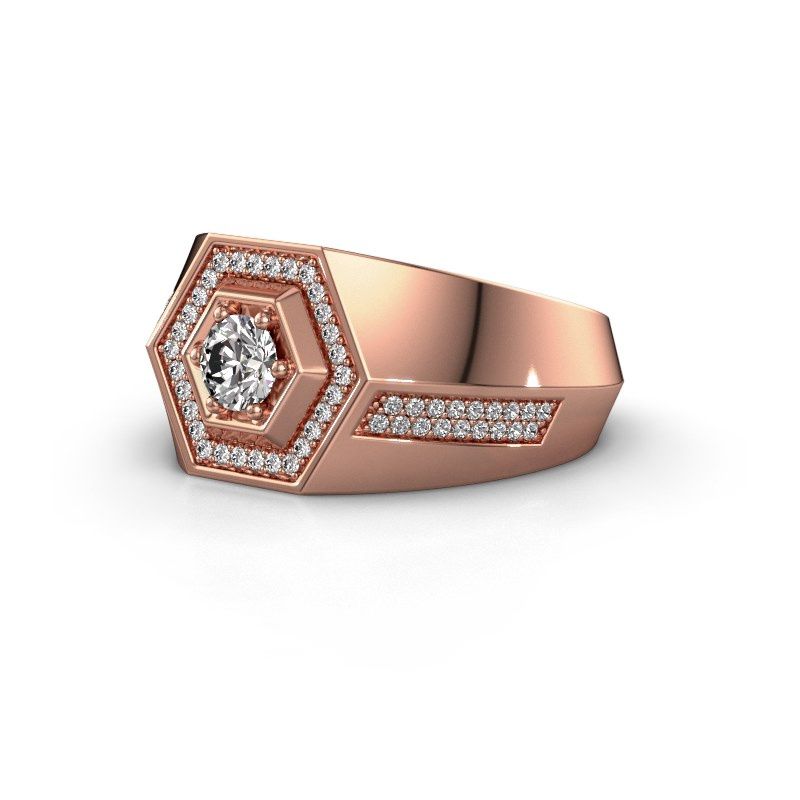 Image of Men's ring sjoerd<br/>585 rose gold<br/>Diamond 0.73 crt