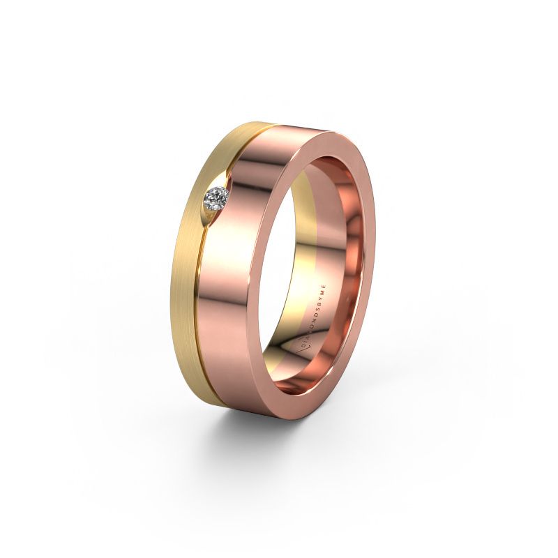 Alliance WH0329L16B 585 or rose diamant synthétique ±6x2 mm